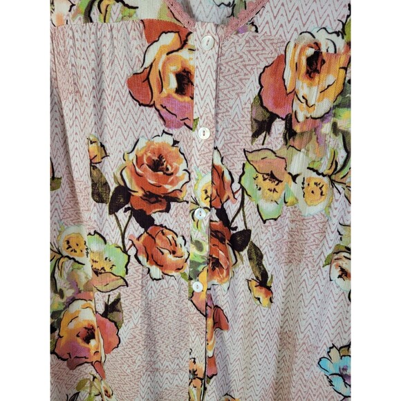 Oddy Top XL Boho Floral Lace Print Flowy Babydoll Blouse 1X Bell Sleeves NWT - Picture 9 of 11